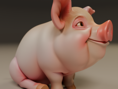 Baby pig 3Dプリントモデル
