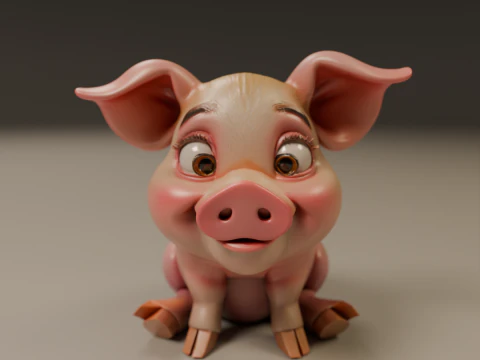 Baby pig 3D Print Model