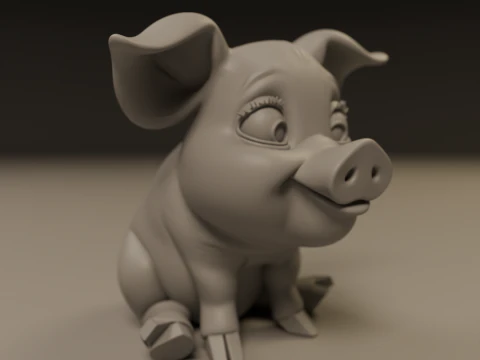 Baby pig 3D Print Model