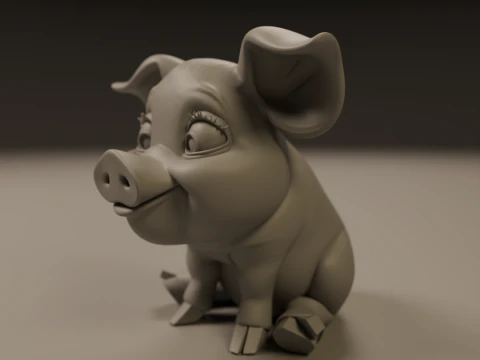 Baby pig 3D Print Model