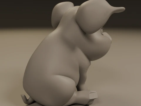 Baby pig 3D Print Model