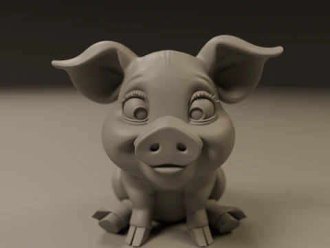 Baby pig 3D Print Model