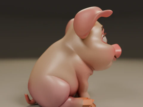 Baby pig 3D Print Model