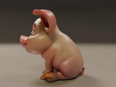 Baby pig 3D Print Model