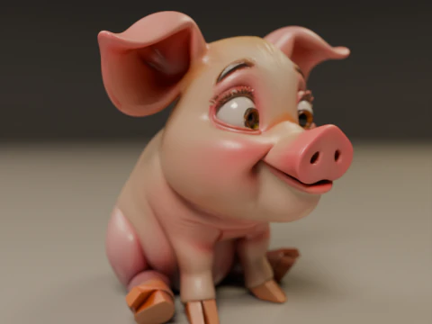 Baby pig 3D Print Model
