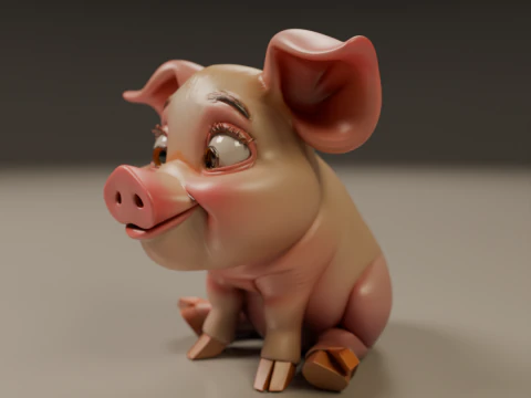 Baby pig 3D Print Model