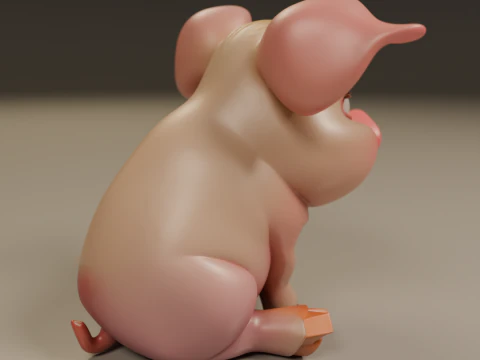 Baby pig 3D Print Model