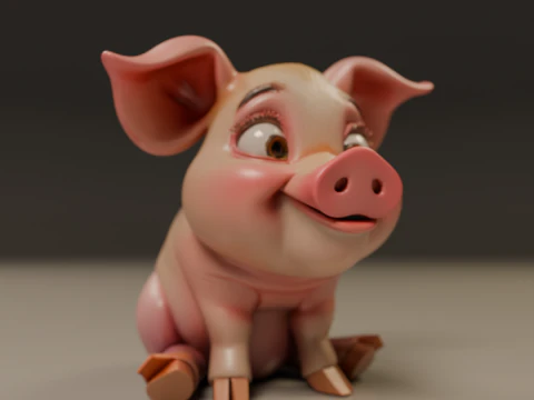 Baby pig 3D Print Model