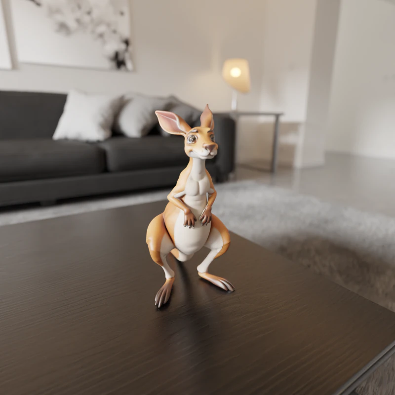 Kangaroo 3D Print Model .c4d .max .obj .3ds .fbx .stl .blend