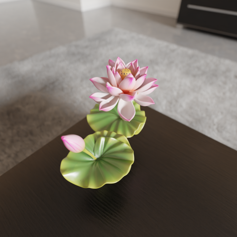 Lotus flower 3D 프린트 모델 .c4d .max .obj .3ds .fbx .stl .blend 