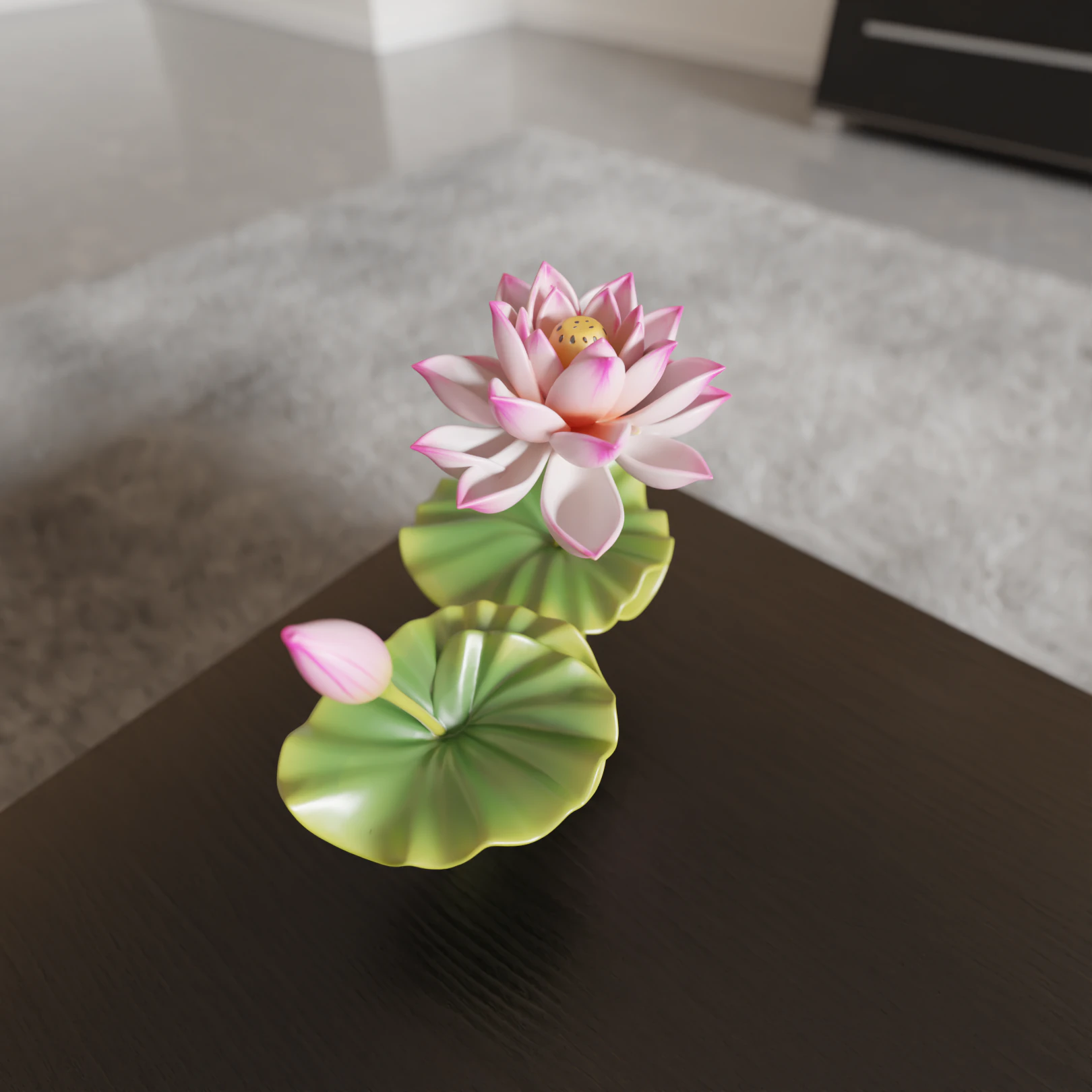 Lotus flower 3D Print Model .c4d .max .obj .3ds .fbx .stl .blend 