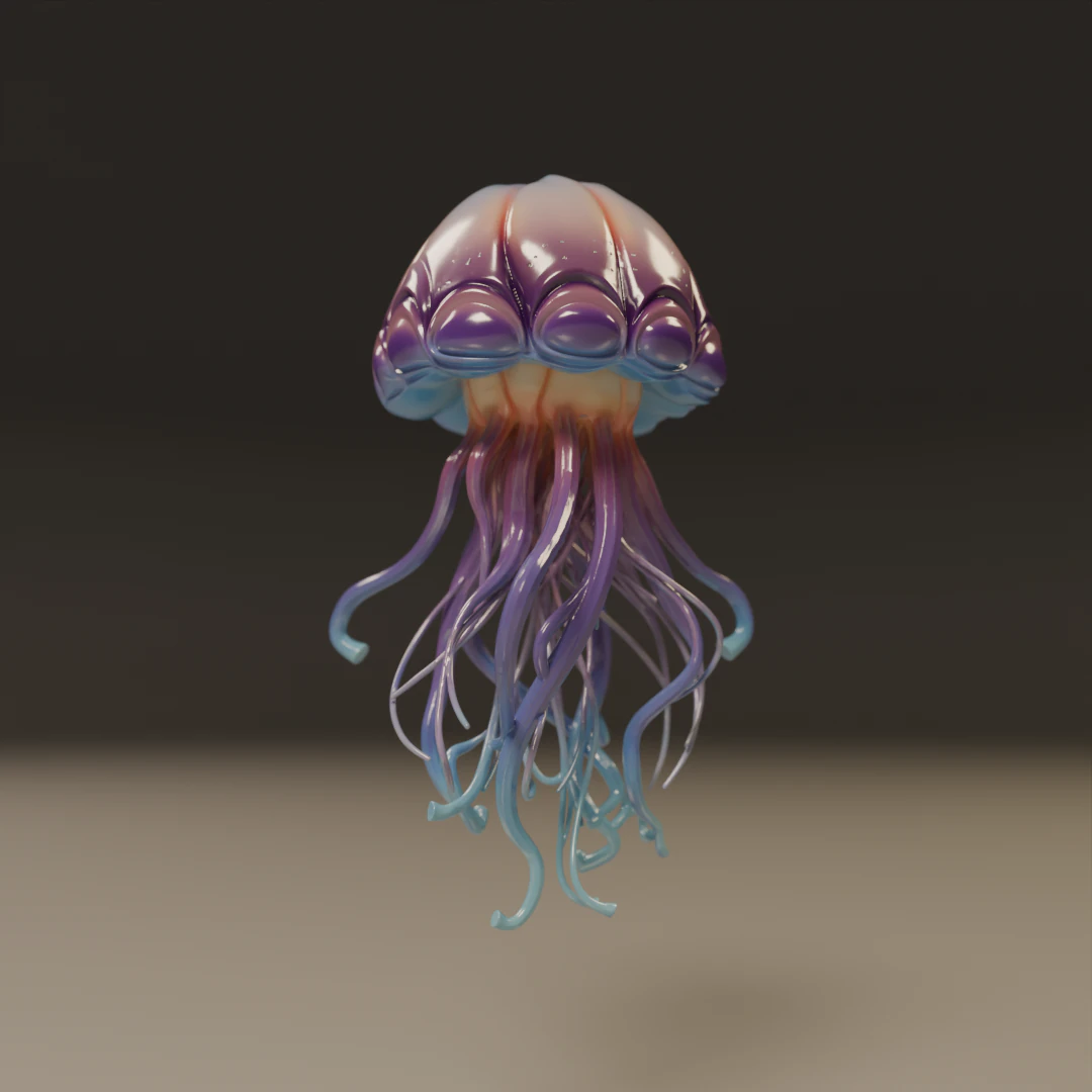 Jellyfish 3D Print Model .c4d .max .obj .3ds .fbx .stl .blend 
