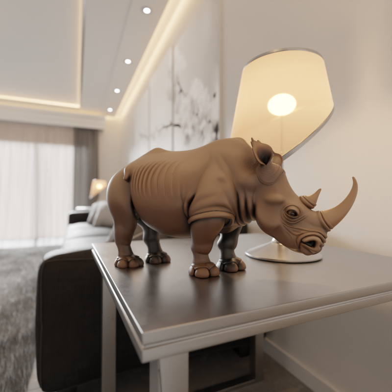 Rhino Modello di stampa 3D .c4d .max .obj .3ds .fbx .stl .blend 