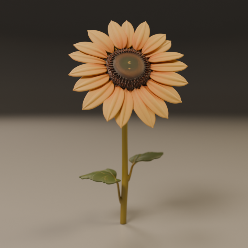 Sunflower Modelo de Impressão 3D .c4d .max .obj .3ds .fbx .stl .blend