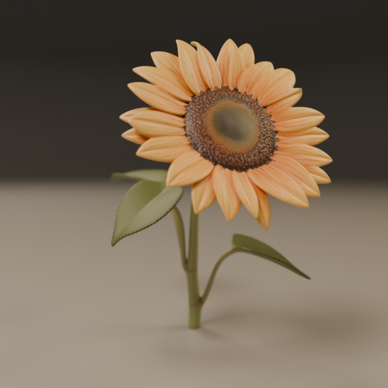 Sunflower 3D Принт Модель .c4d .max .obj .3ds .fbx .stl .blend