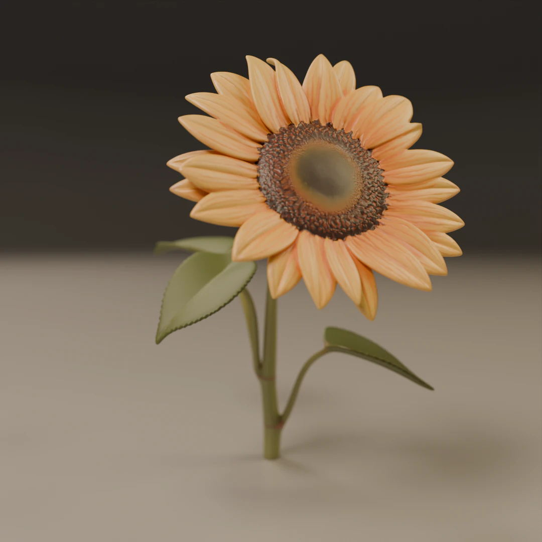 Sunflower 3D Print Model .c4d .max .obj .3ds .fbx .stl .blend 