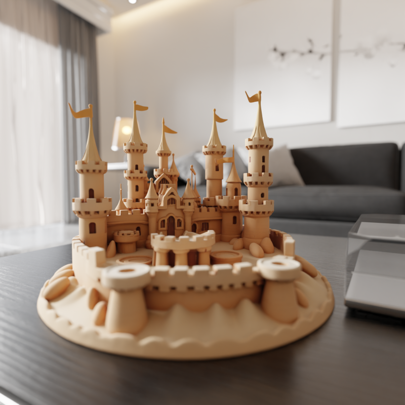 Sand castle 3D प्रिंट मॉडल .c4d .max .obj .3ds .fbx .stl .blend
