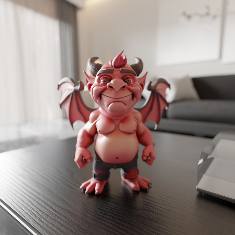 Cartoon demon 3D Print Model .c4d .max .obj .3ds .fbx .stl .blend