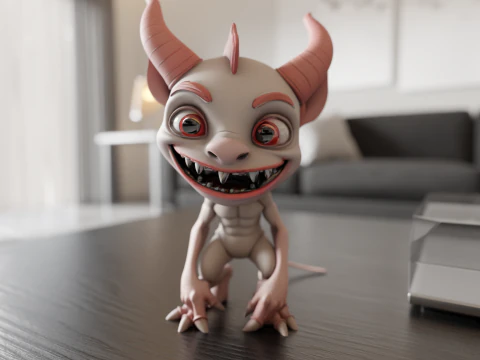 Cartoon demon 3D Print Model