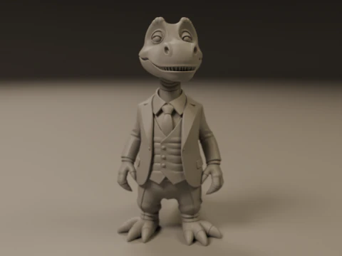 Dinosaur in suit 3D Print Model