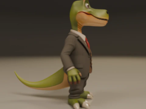 Dinosaur in suit 3D Print Model