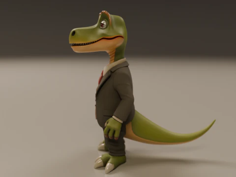 Dinosaur in suit 3D Print Model
