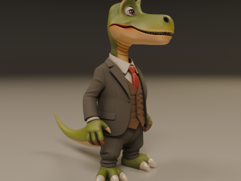 Dinosaur in suit 3D-printmodel