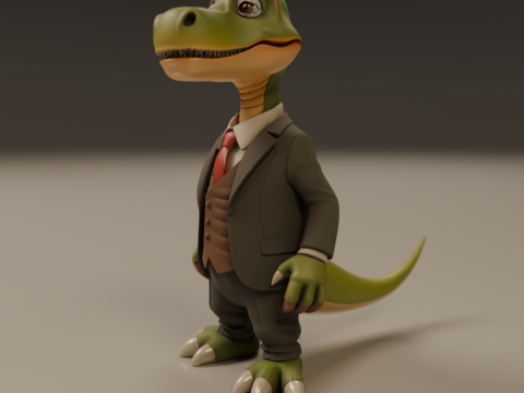Dinosaur in suit 3D-printmodel