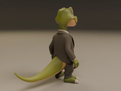Dinosaur in suit 3D Print Model