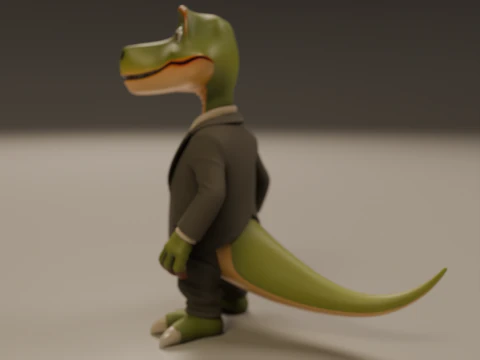 Dinosaur in suit 3D Print Model