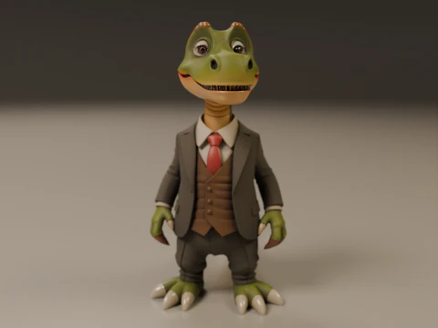Dinosaur in suit 3D Print Model