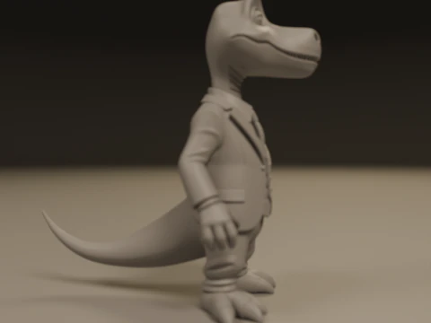 Dinosaur in suit 3D Print Model