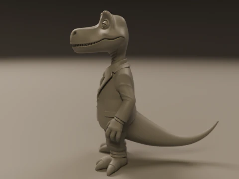 Dinosaur in suit 3D Print Model