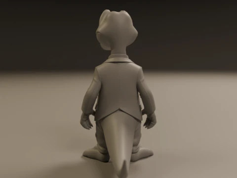 Dinosaur in suit 3D Print Model