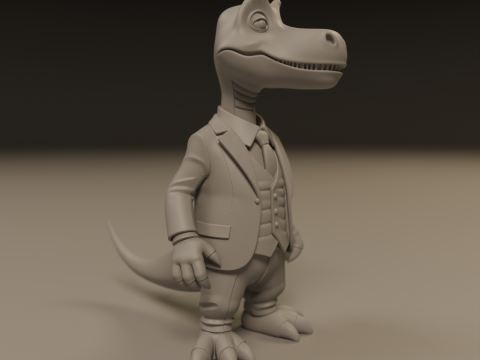 Dinosaur in suit 3D-printmodel
