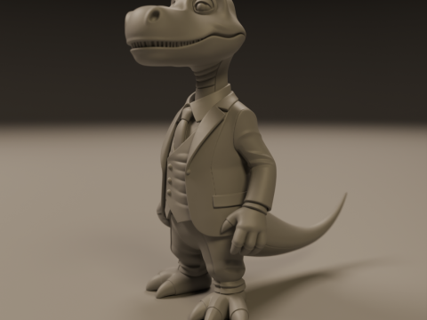 Dinosaur in suit 3D-printmodel