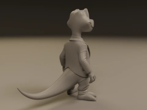 Dinosaur in suit 3D Print Model