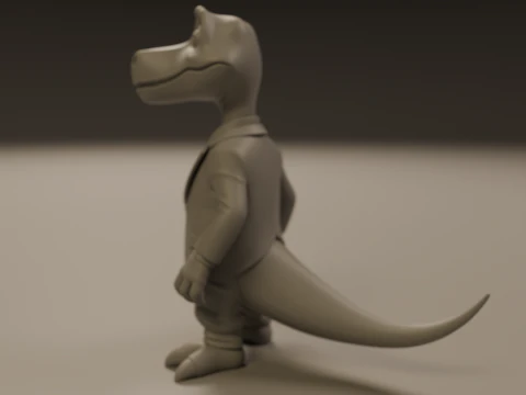 Dinosaur in suit 3D Print Model