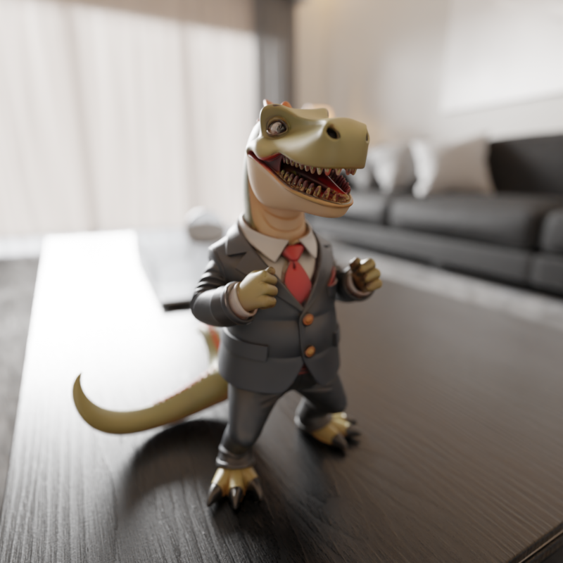 Dinosaur in suit Model do druku 3D .c4d .max .obj .3ds .fbx .stl .blend