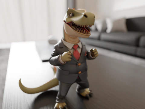 Dinosaur in suit 3D Print Model