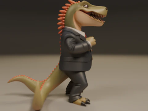 Dinosaur in suit 3D Print Model