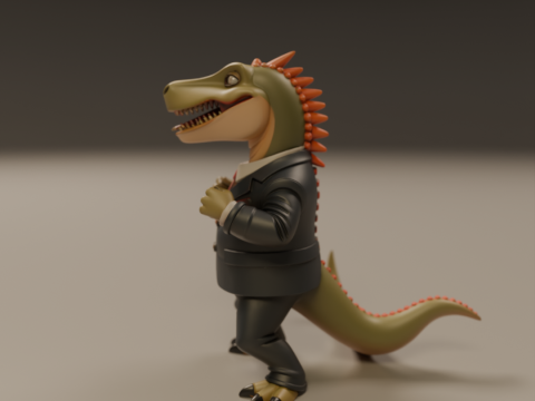 Dinosaur in suit Model Cetak 3D