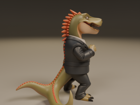 Dinosaur in suit Model Cetak 3D
