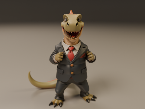 Dinosaur in suit Model Cetak 3D