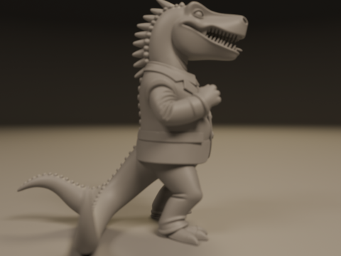 Dinosaur in suit Model Cetak 3D