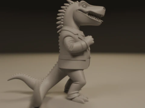Dinosaur in suit 3D Print Model