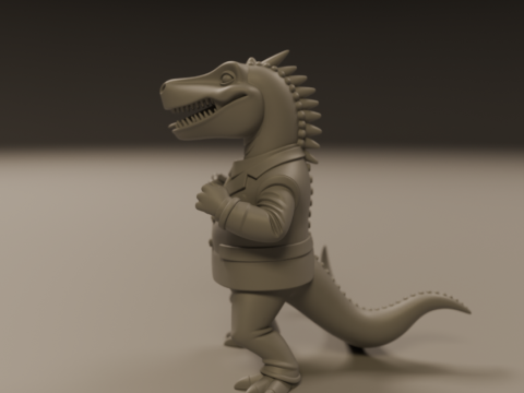 Dinosaur in suit Model Cetak 3D