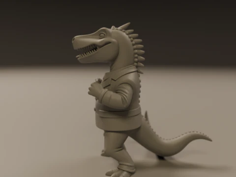 Dinosaur in suit 3D Print Model