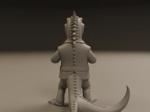 Dinosaur in suit 3D Print Model