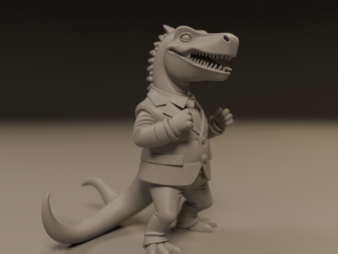 Dinosaur in suit Model Cetak 3D